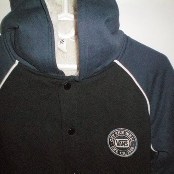 Vans Off the Wall Fleece Lined Button Down Hooded Jacket - Picture 2 of 3